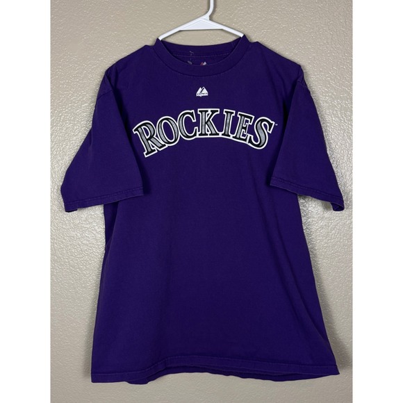 Majestic Other - Colorado Rockies Carlos Gonzalez #5 Purple‎ Majestic MLB T-Shirt Men's Large